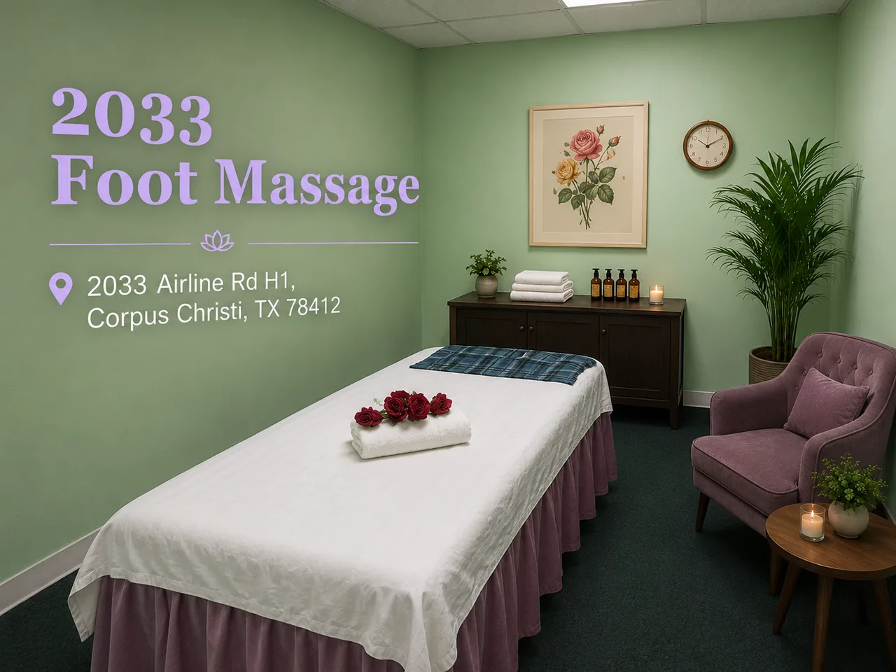 Clean private massage room to private rooms at 2033 Foot Massage in Corpus Christi TX
